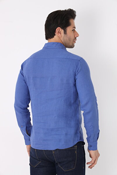 Cordial Чоловіча сорочка з 100% льону, прямий крій, довгі рукави