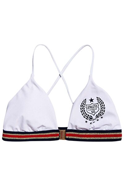 SUPERDRY Articol De Plaja Crest Logo Fixed Tri Bikini Top Alb