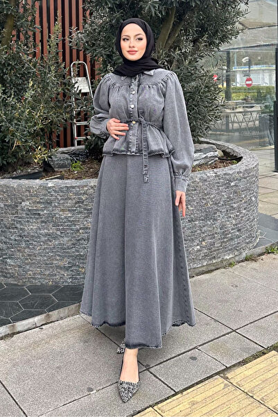 Ovn. Remy Belted Denim Suit - Smoked