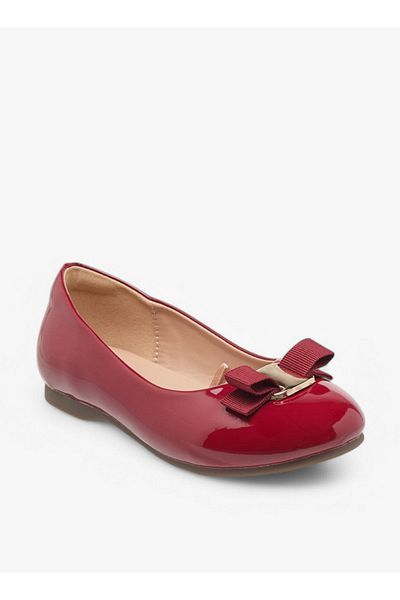 Juniors Bow Detail Slip-On Ballerina Shoes