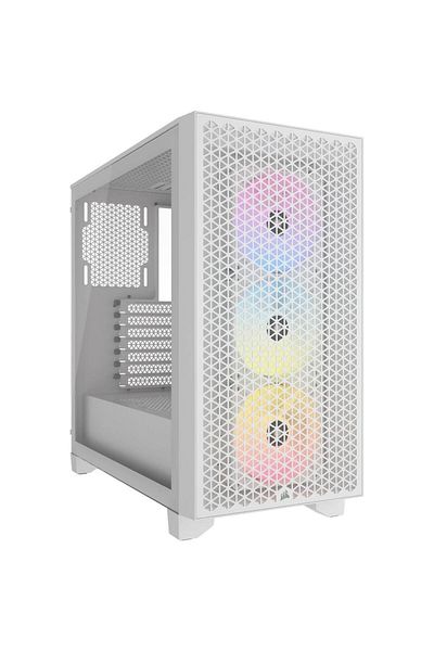 Corsair Carcasa Corsair 3000D RGB Mid-Tower, ATX, fara sursa, 3 ventilatoare AR120 RGB Series incluse (Alb)
