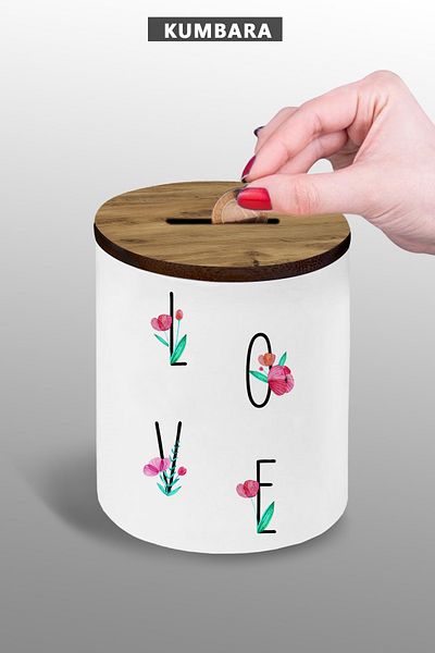yhfoto Κουμπαράς Love Design - Κεραμικό Μικρό Μέγεθος Επιτραπέζιο 9 cm