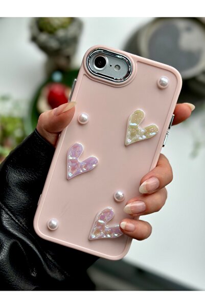 Go Aksesuar Iphone 7 - 8 - Se 2020 - Se 2022 Uyumlu Taş Kalp 3D Oyuncak Tasarımlı Esnek Silikon Kılıf