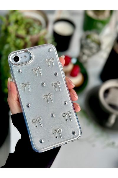 Go Aksesuar حافظة سيليكون مرنة متوافقة مع هاتف Iphone 7 - 8 - Se 2020 - Se 2022 مع تصميم لعبة Mini Bow 3D