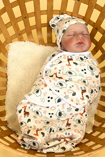 minial Minimal Baby Combed Cirt Swaddle Beanie