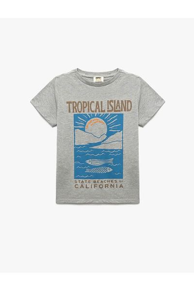Koton Printed Crew Neck Short Sleeve T-Shirt
