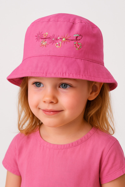 Trend Bebe Butik Pălărie roz cu paiete brodate pentru fete |   Pălărie din bu...