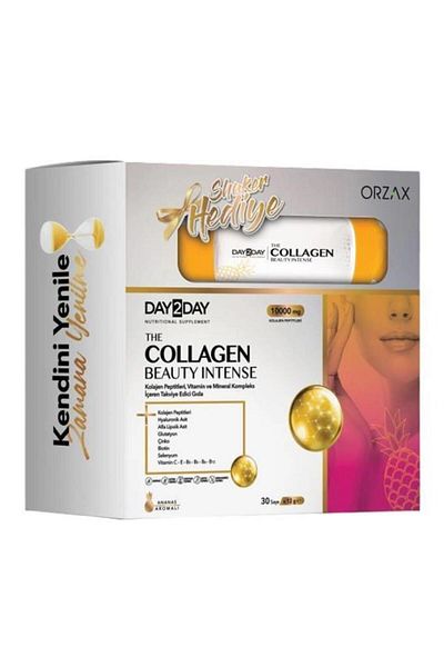 DAY2DAY The Collagen Beauty Pineapple Flavored 30 Sachet Shaker with Gift 8697595876282