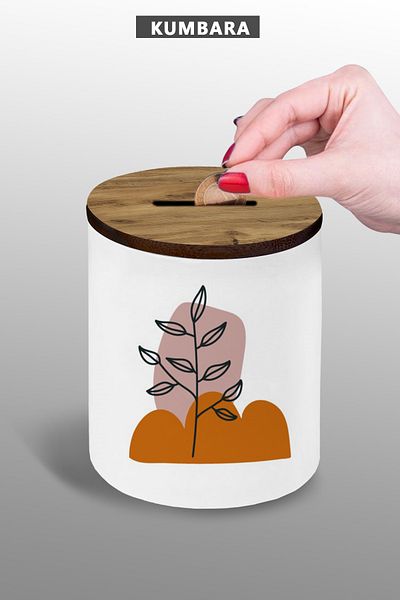 bymat Bohemian Design Piggy Bank, Ceramic, Table Top 9 Cm, Small Size 25 Kgl