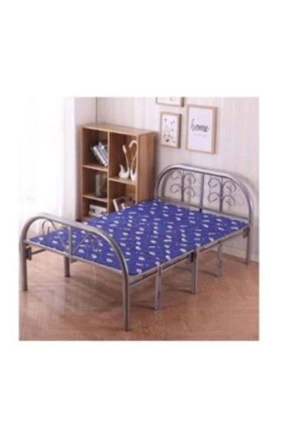 ROYAL ROSE Heavy Duty Adjustable Folding Single Bed with Steel Metal Bed Frame with Tool-Free Setup