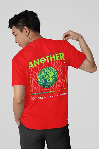 Butik TRIOCĂ CU MÂNĂ SCURTĂ CU Gât rotund, imprimat cu transfer, bumbac 100% LU ANOTHER PLANET, pentru femei/bărbați