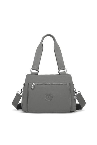 SMART BAGS Geantă de umăr pentru femei Crinkle Fabric Genți inteligente 1125 Gri închis