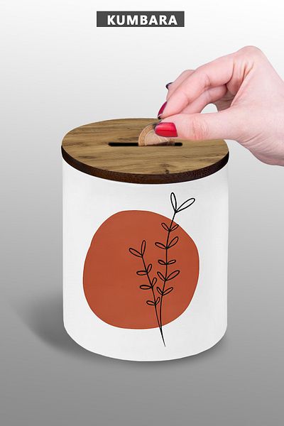 yhfoto Cumalıkızık Tabletop Piggy Bank, 9 cm Ceramic, Small Size - 25Kb40