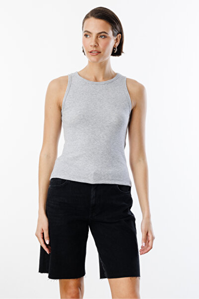 GENIUS STORE Tricou de bază cu aspect cu nervuri pentru femei ATLET2