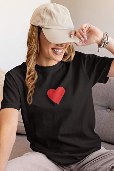 Butik TRIOCĂ CU MÂNĂ SCURTĂ CU Gât rotund, IMPRIMAT CU TRANSFER DE INIMĂ, bum...