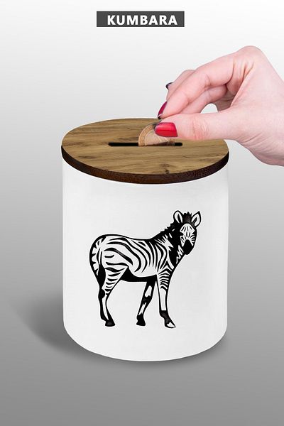 yhfoto Zebra Design Ceramic Piggy Bank, 9 cm Size, 25Kb139 Code