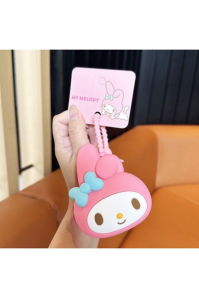 Choice مع بطاقة Sanrio Kuromi محفظة عملات معدنية سلسلة مفاتيح لطيفة من السيليكون وحقيبة تخزين سماعات الأذن وحقيبة مدرسية نسائية وقلم