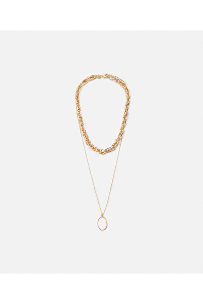 İpekyol Taş uçlu zincir kolye seti