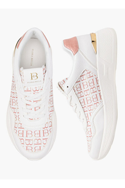 Flora Bella by Shoexpress Monogram Print Lace-Up Sneakers