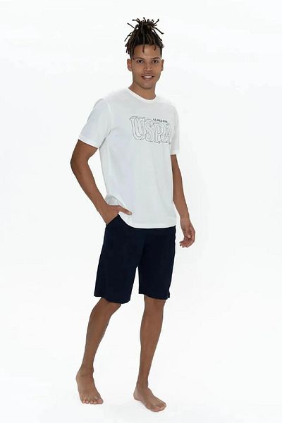U.S. Polo Assn. U.S. Polo Assn. 18903 Half Sleeve Crew Neck 3 Piece Shorts Pajama Set