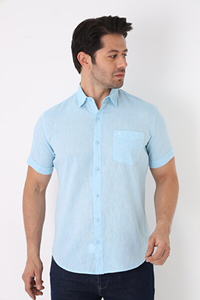 Cordial Cămașă pentru bărbați, cu mânecă scurtă, cu o singură buzunar, ameste...