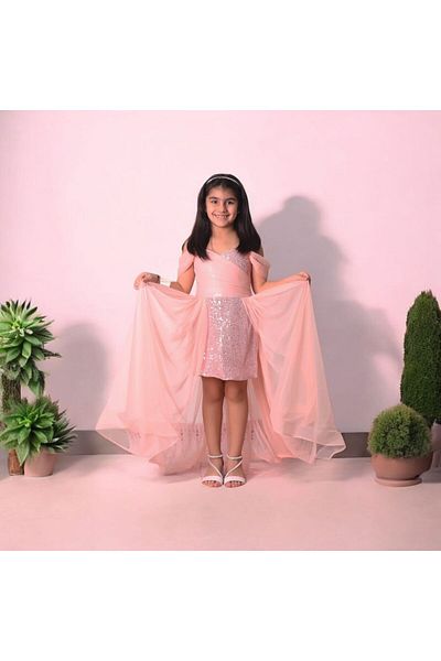 Ahsenimbebe Short Tail Inside Sequin Evening Dress