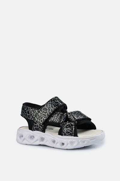 Vicco Rita Lighted Girls Preschool Black Sandals
