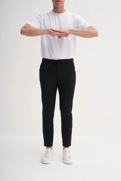 Cazador Jazz 0008 Παντελόνι Jogger από ακατέργαστο λινό με κορδόνια στη μέση