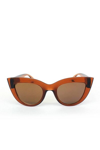 Toz Vintage Gablaze Brown Wide Cat Sunglasses