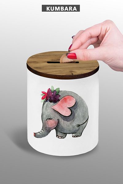 yhfoto Ethnic Elephant Cute Piggy Bank - Μικρό Μέγεθος Επιτραπέζιο Κουμπαράς - 9 cm Κεραμικό Κουμπαράς - 25kmb82