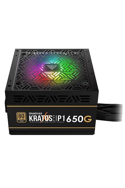 gamdias Gamdias Kratos P1 Bronze 650W Power Supply, RGB Lighting, 80 PLUS Bronze (Black)
