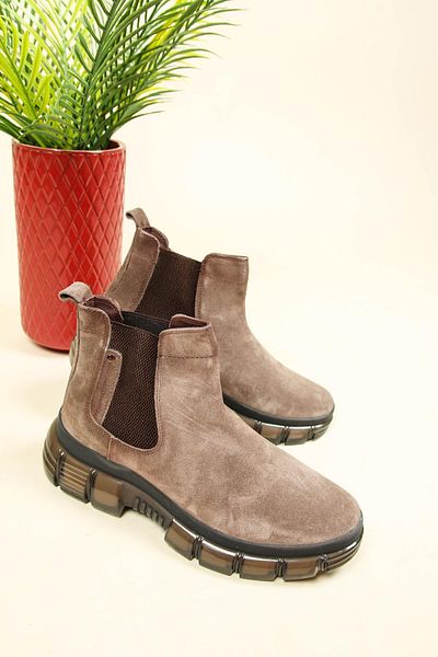Birikon Γνήσιο δέρμα Suede Elastic Ανδρικές Μπότες ΚΑΦΕ