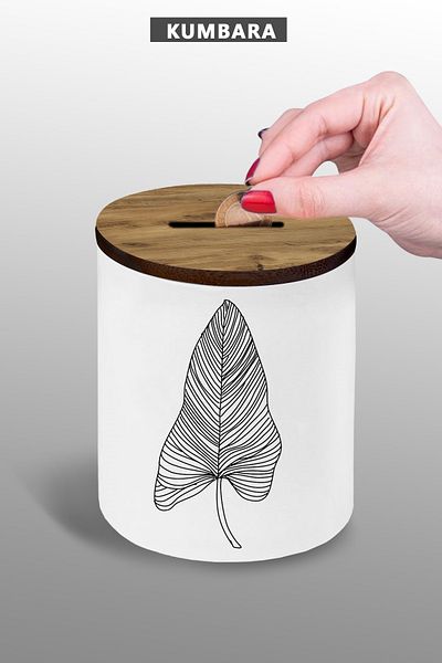 bymat 9 cm Small Size Ceramic Vector Drawing Piggy Bank - 25 Kgl