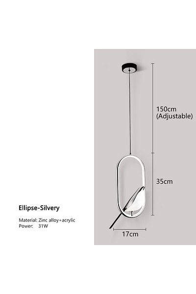 Choice Tricolor Light Ellipse-silver Magpie Bird Led Cord Pendant Lamps Ac85-265v Indoor Led Chandelier Lig