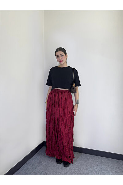 ECOTİQUE Fusta cu pliuri Paraşut Crush Wrinkled pentru femei