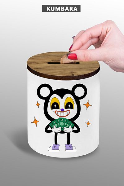 Bytwo Designed Coin Piggy Bank - Small Size Tabletop Piggy Bank - 9 cm Ceramic Piggy Bank - 25Kmb265