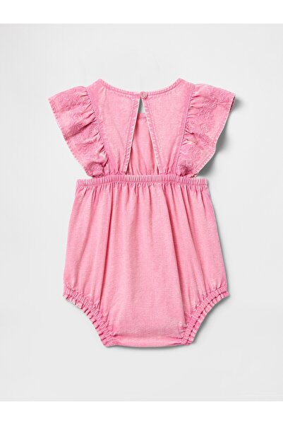 GAP Bebek Pembe Balon Kol Denim Şort Tulum