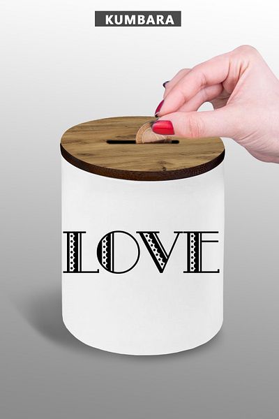 Bytwo Love Design 9 cm Ceramic Piggy Bank Small Size Table Top 25Kmb141