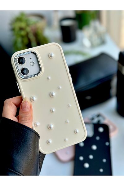 Go Aksesuar حافظة سيليكون مرنة متوافقة مع هاتف Iphone 12 و12 Pro مع لعبة بتصميم اللؤلؤ