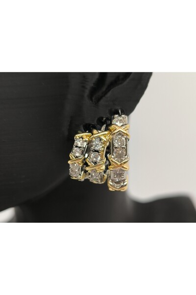 Home أقراط فولاذية مرصعة بالذهب