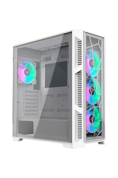 Raijintek Carcasa Raijintek Ponos Ultra TG4, Panou frontal Tempered Glass, Middle Tower, Fara sursa, ATX (Alb)