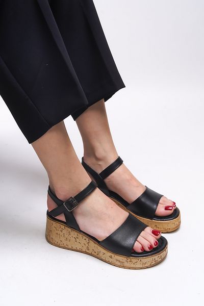 Riccon Sandale negre pentru femei Kysronyn 0012210
