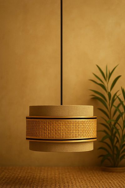 Vivido Home Hazeran Wicker Dopia Pendant Lamp Chandelier