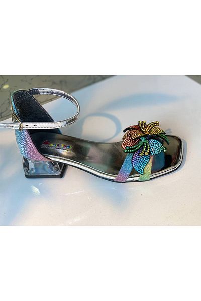 HÇ Hülya Çelik KİDSWEAR 2018 Girl's Stone Evening Dress Heels Shoes