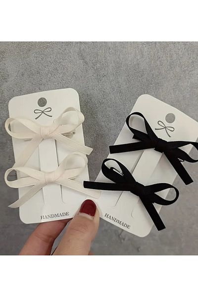 SavBrand Set de 2 bucăți de agrafe de păr cu panglică din țesătură elegantă, accesorii de păr împletite versatile