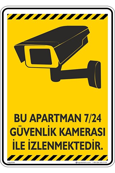 15x20cm/3pcs/label/This Apartment Is Watched With 24/7 Security Camera/v2