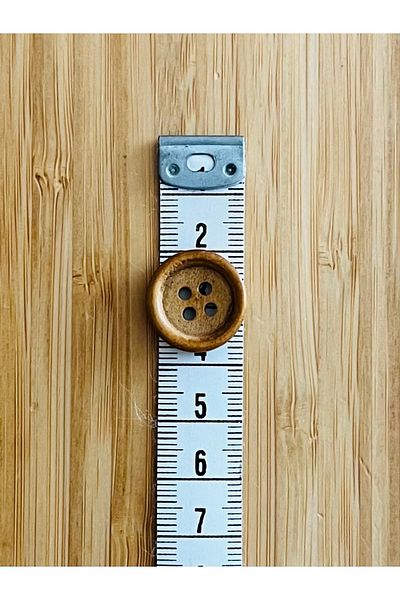 Öztürk Wooden Button, Natural Color and Varnish Finish. Vest, Trousers, Ferace, Blouse and so On. 18mm. 6 Pieces.