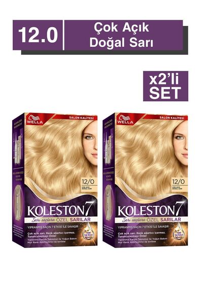 Wella Koleston Kit Saç Boyası 12/0 Çok Açık Doğal Sarı x 2 Adet
