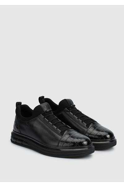 Provoq Μαύρο Δερμάτινο Ανδρικό Sneaker