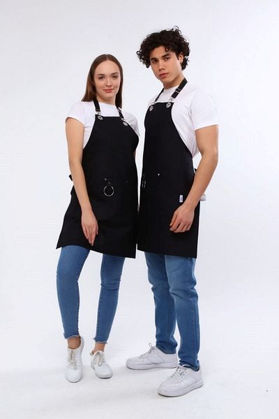 Monki Haus Cafe, Barista, Hairdresser, Bartender, Florist, Kitchen Apron, Stain Resistant, Cafe. Black